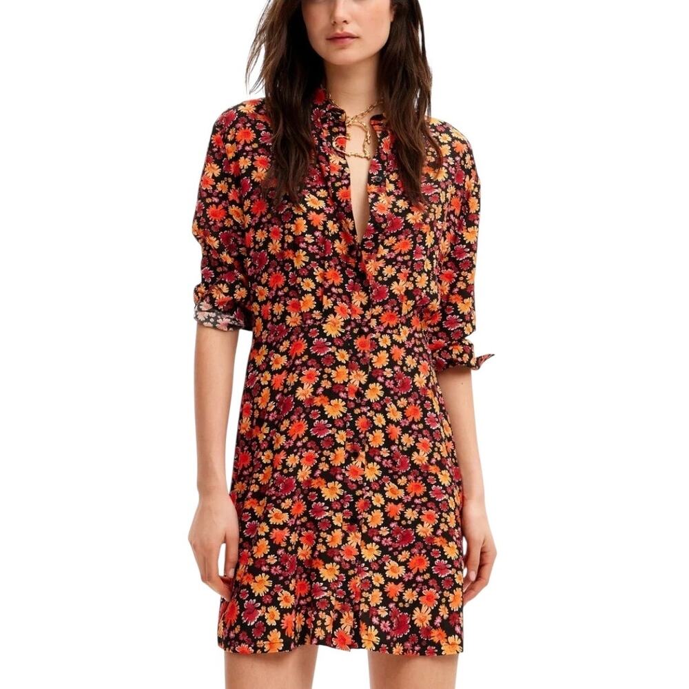 Desigual Yesh Floral Long Sleeve Mini Dress New With Tags Size Medium
